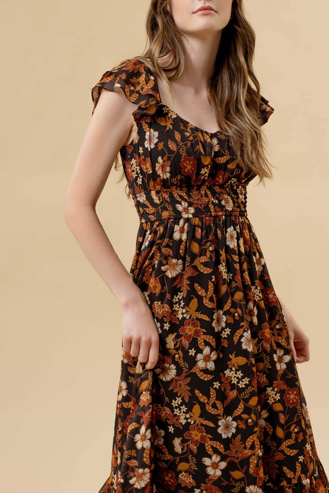 Harvest Florals Midi Dress