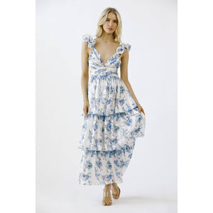 Classic Tea Party Ruffle Maxi Dress