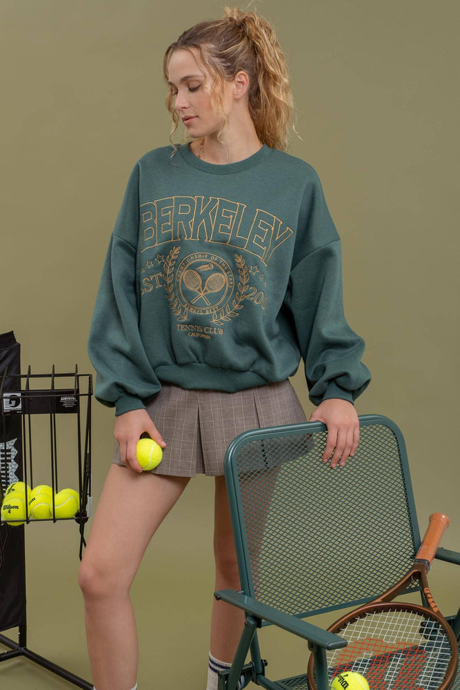 Berkley Tennis Club Embroidered Crew Sweatshirt