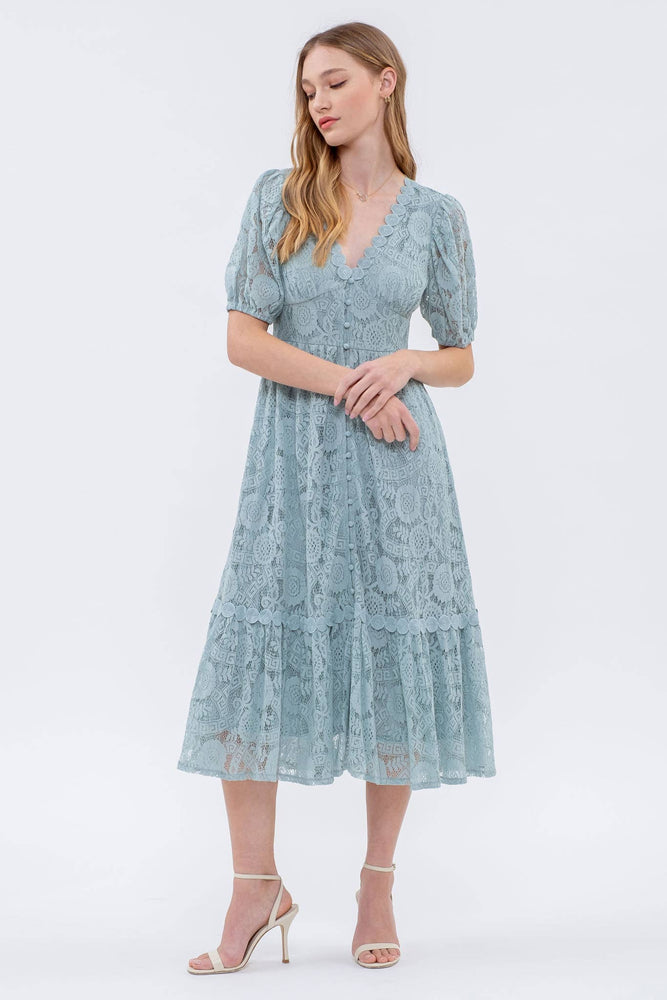 Tea Time Lace Midi Dress