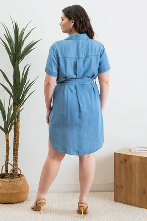 Plus Out Of Office Chambray Dress