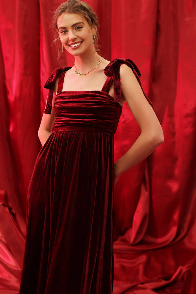 Holiday Joy Velvet Midi Dress