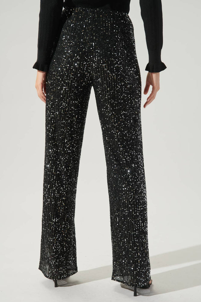 Friday Nights High Waisted Sequin Pants