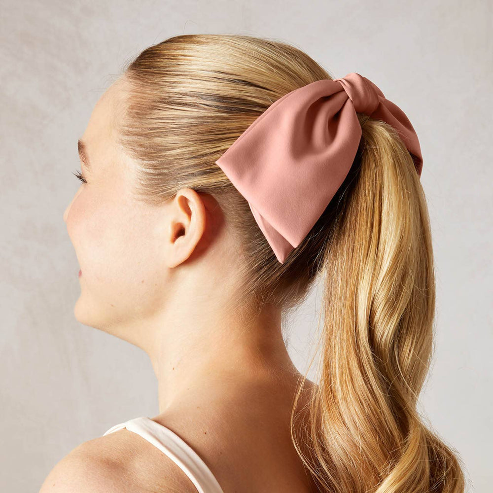 Recycled Fabric Bow Hair Clip - Rosewood