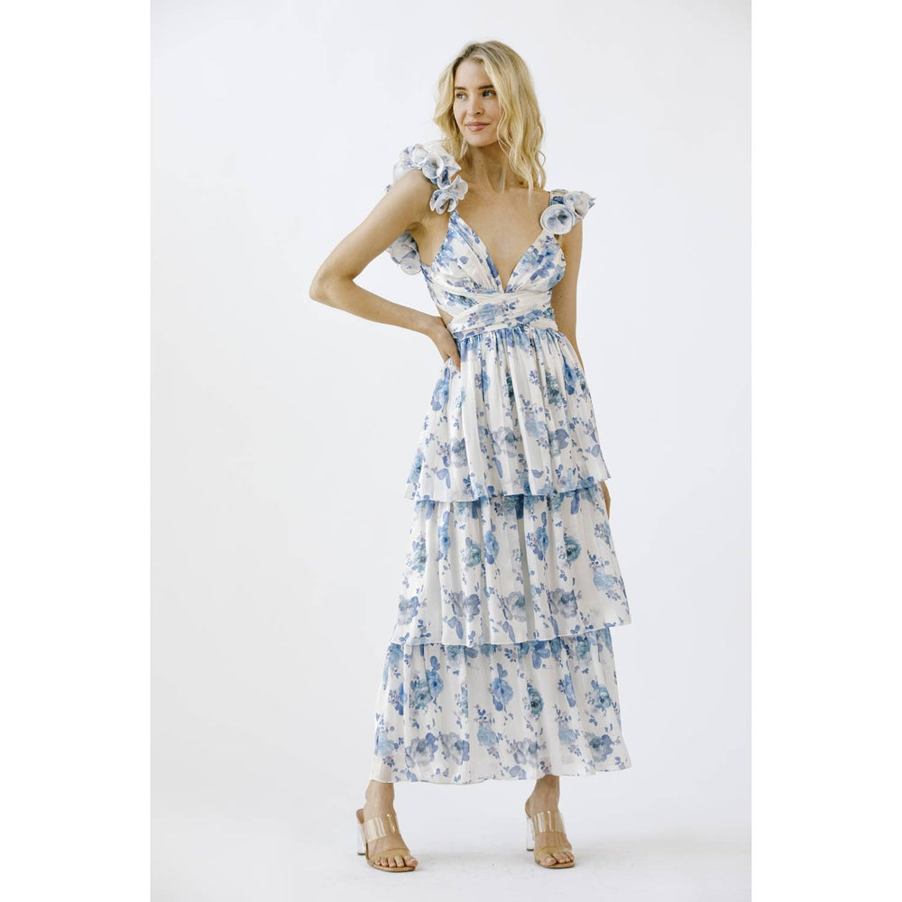 Classic Tea Party Ruffle Maxi Dress