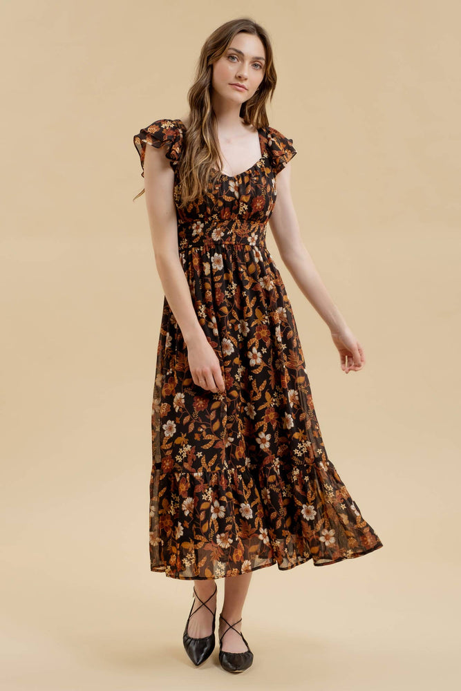 Harvest Florals Midi Dress