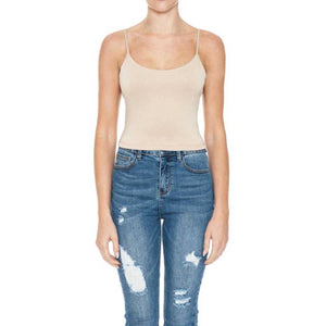 Double Layered Scoop Neck Crop Cami Top