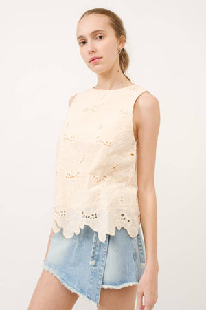 Flower Embroidery Top