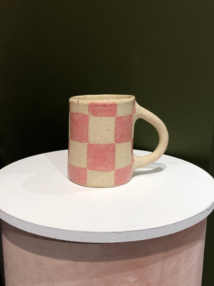 Good Vibes Handmade Checkered Mug