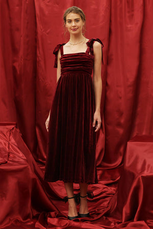 Holiday Joy Velvet Midi Dress