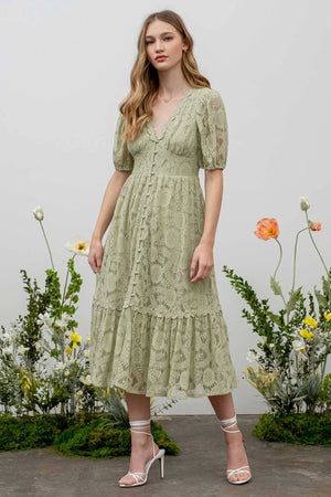 Tea Time Lace Midi Dress