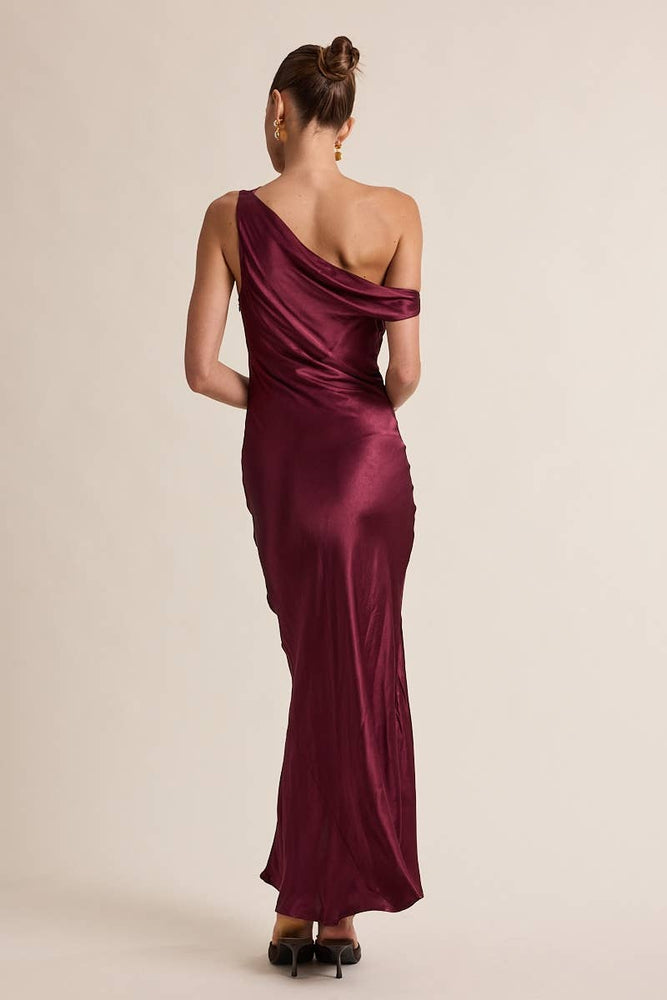 Holiday Cheer One Shoulder Maxi Dress