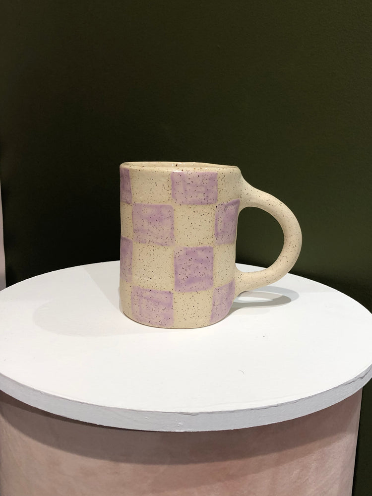 Good Vibes Handmade Checkered Mug