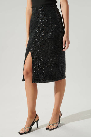 Friday Nights Sequin Midi Skirt