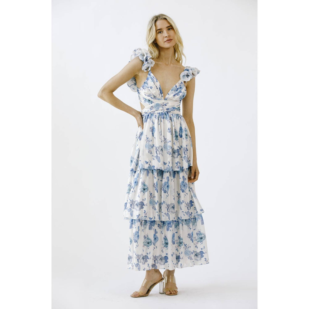 Classic Tea Party Ruffle Maxi Dress