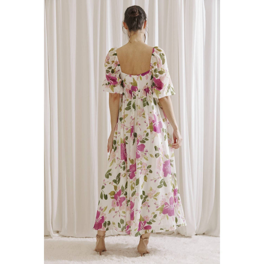 Peony Garden Maxi Babydoll Dress