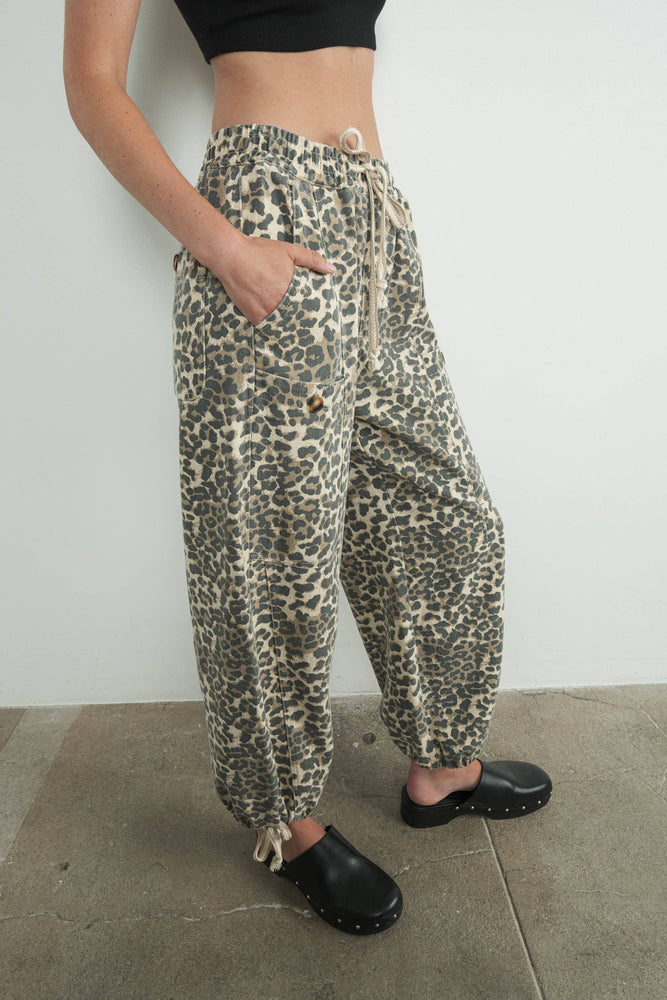 Favourite Relaxed Leopard Print Pull On Pants