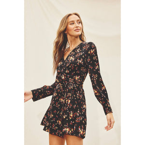 Midnight Flower Garden Mini Dress