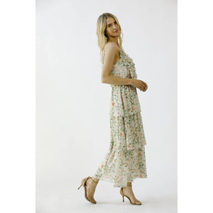 English Rose Garden Ruffle Midi Dress