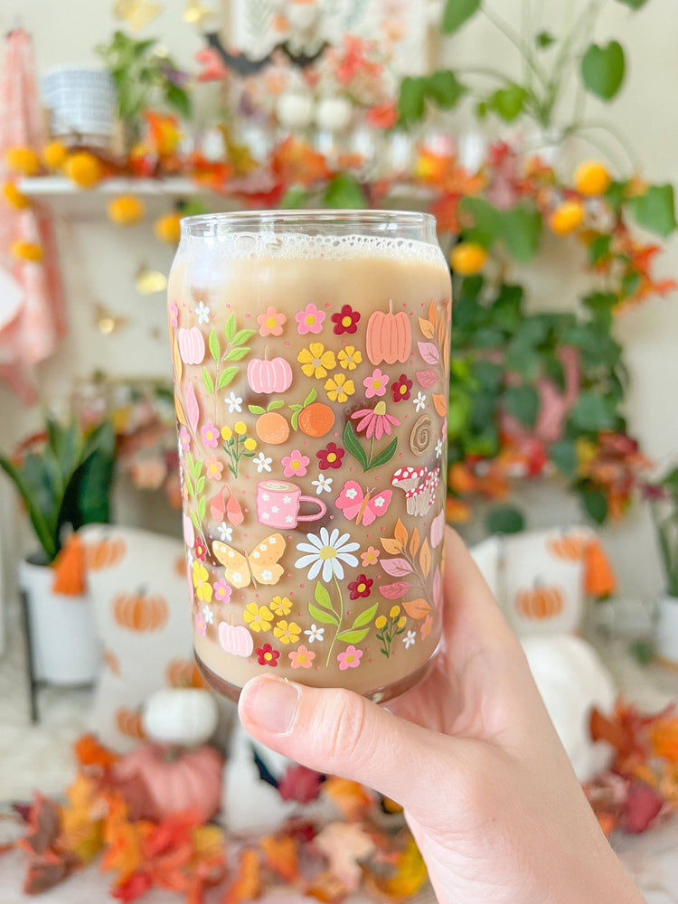 16oz Fall Garden Glass