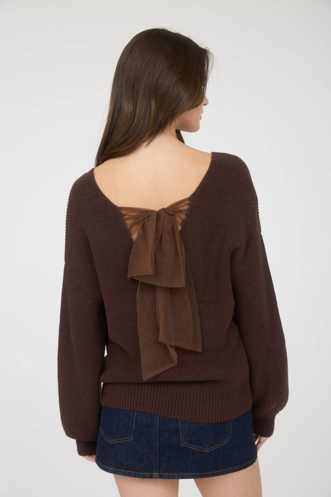 Always Yours Chiffon Bow Sweater