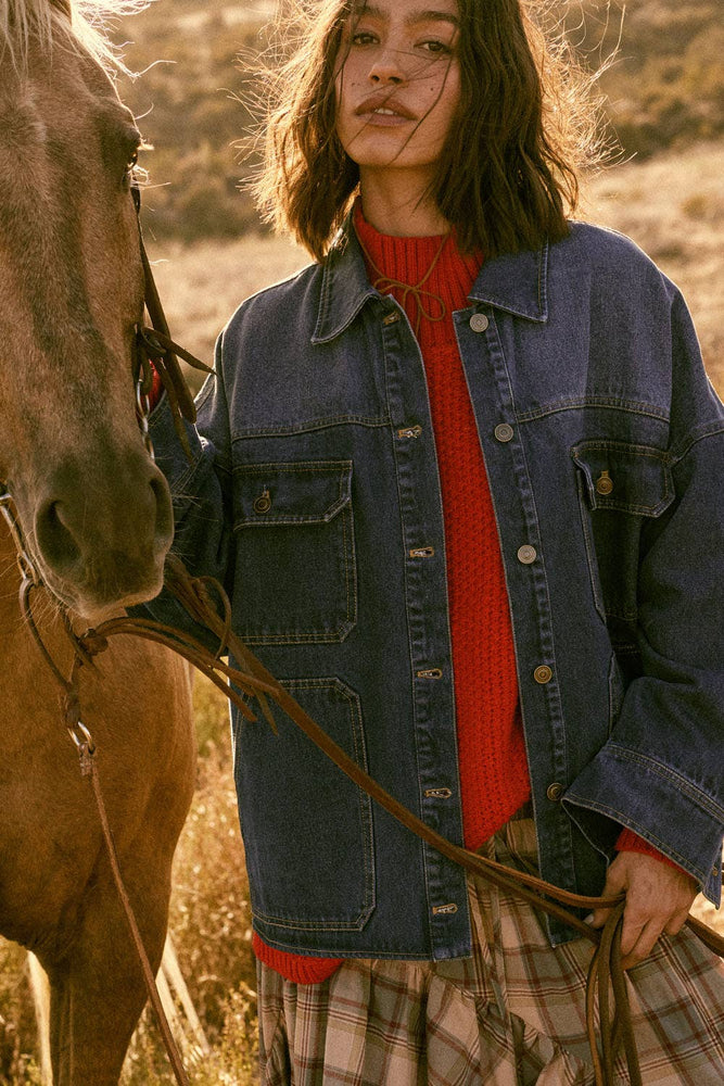 Ombré Oversized Denim Jacket