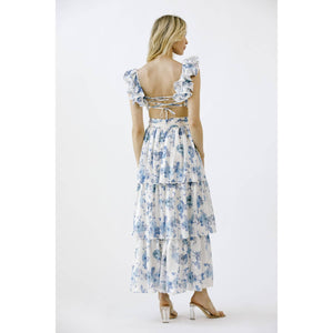 Classic Tea Party Ruffle Maxi Dress