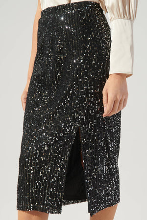 Friday Nights Sequin Midi Skirt