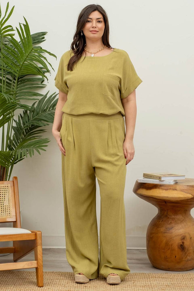 Plus Naturally Chic High Waisted Linen Pants