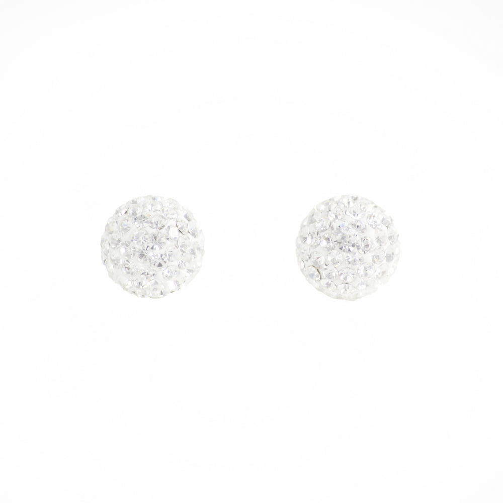 Park and Buzz radiance stud. Sparkle ball earrings. Hillberg and Berk. Canadian Brand. Glitter ball earrings. Silver sparkle earrings jewelry jewellery