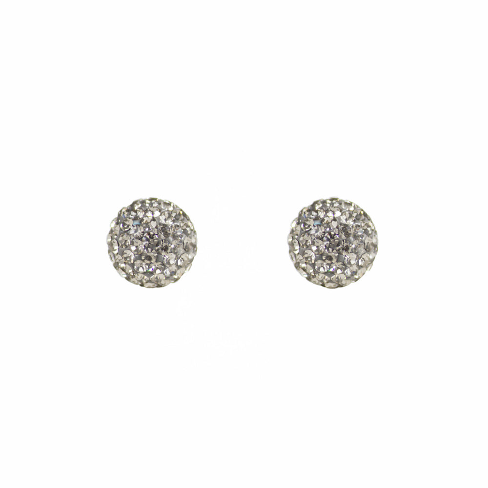 Park and Buzz radiance stud. Sparkle ball earrings. Hillberg and Berk. Canadian Brand. Glitter ball earrings. Charcoal sparkle earrings jewelry jewellery