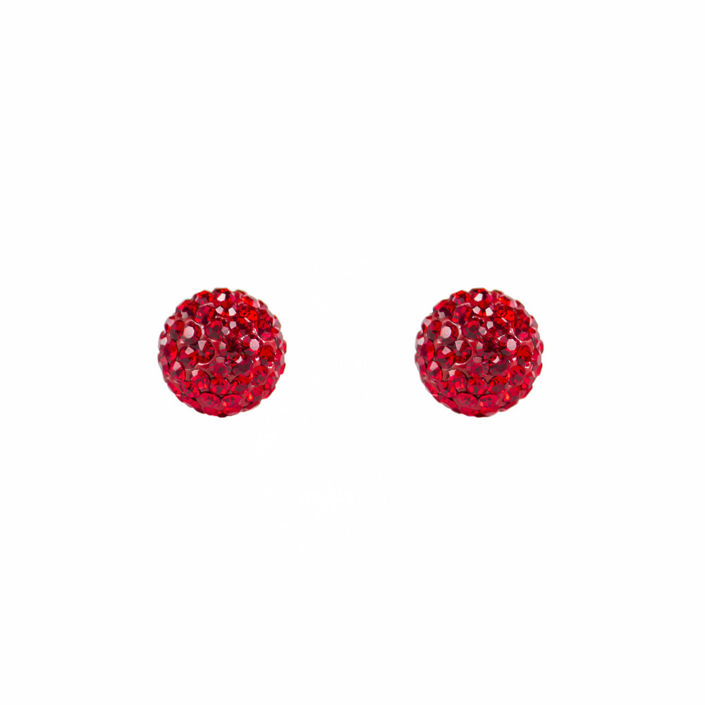 Park and Buzz radiance stud. Sparkle ball earrings. Hillberg and Berk. Canadian Brand. Glitter ball earrings. Red sparkle earrings jewelry jewellery. Valentines gift.