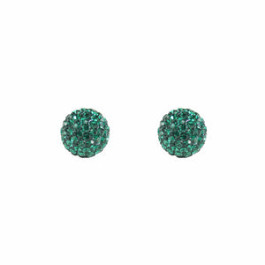 Park and Buzz radiance stud. Sparkle ball earrings. Hillberg and Berk. Canadian Brand. Glitter ball earrings. Emerald Green sparkle earrings jewelry jewellery. Valentines gift. Saskatchewan roughriders earrings