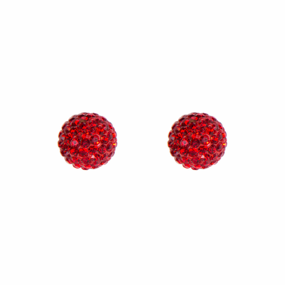 Park and Buzz radiance stud. Sparkle ball earrings. Hillberg and Berk. Canadian Brand. Glitter ball earrings. Red sparkle earrings jewelry jewellery. Valentines gift.