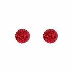 Park and Buzz radiance stud. Sparkle ball earrings. Hillberg and Berk. Canadian Brand. Glitter ball earrings. Red sparkle earrings jewelry jewellery. Valentines gift.