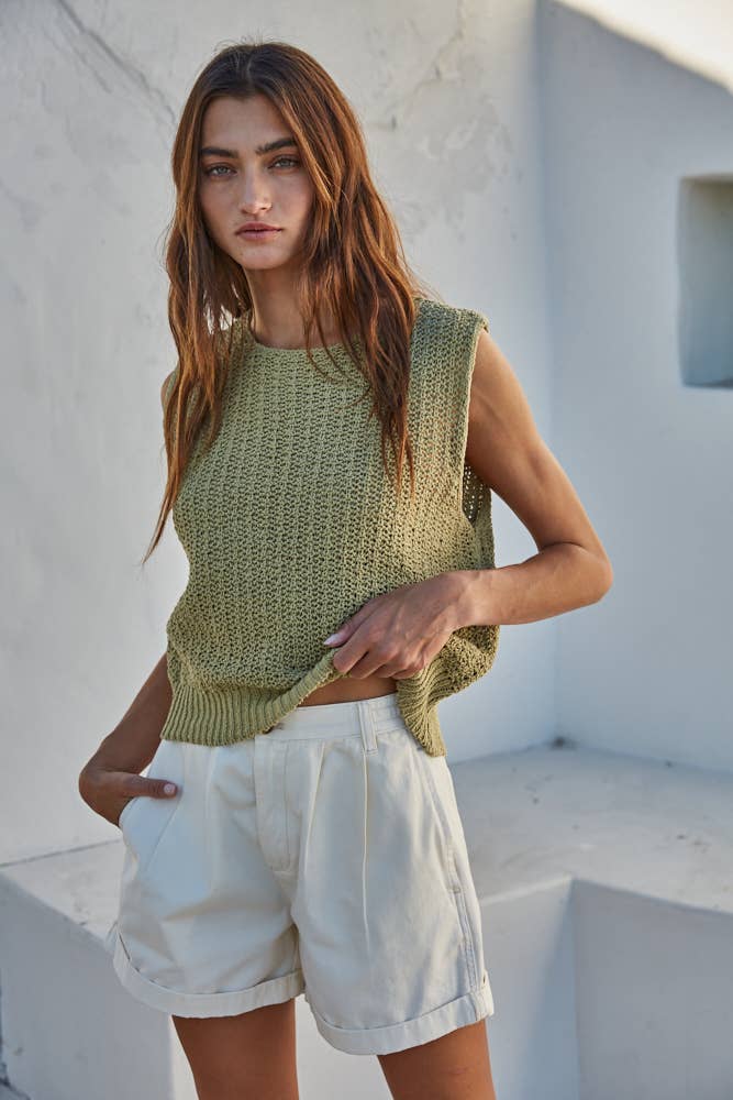 Knit Sweater Sleeveless Vest