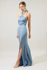 Spellbound Halter Satin Maxi Dress *IMPERFECT