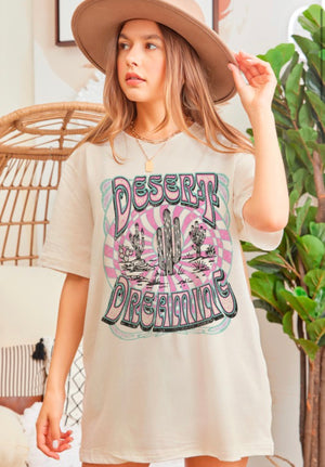 Desert Dreaming Retro Oversized T Shirt